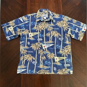 Reyn Spooner San Diego Padres Vintage Hawaiian Shirt, Mens Size L MLB Baseball
